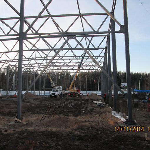 Завершение монтажа металлоконструкций 