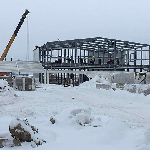 Ведется монтаж металлоконструкций «Свиноводческий комплекса»