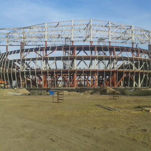 Монтаж конструкций покрытия Спортивного-культурного центра