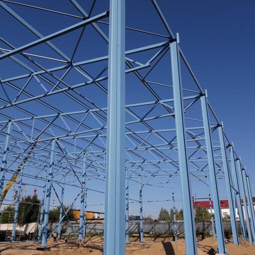 Монтаж металлоконструкций склада размером 36х41