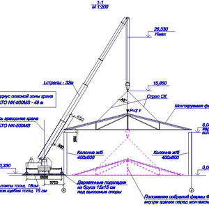 Чертеж по монтажу металлоконструкций ферм