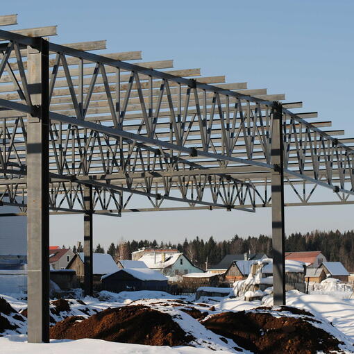 Закончен монтаж металлоконструкций рампы